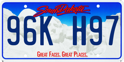 SD license plate 96KH97
