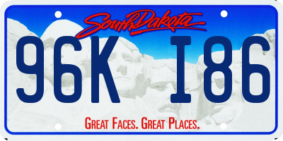 SD license plate 96KI86