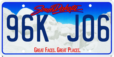 SD license plate 96KJ06