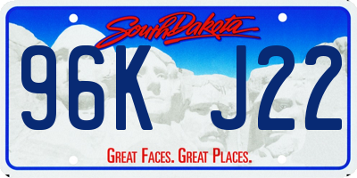 SD license plate 96KJ22