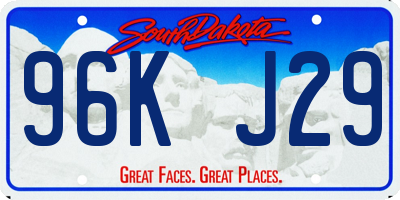 SD license plate 96KJ29