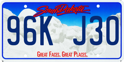 SD license plate 96KJ30