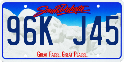 SD license plate 96KJ45