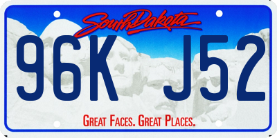 SD license plate 96KJ52