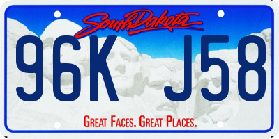 SD license plate 96KJ58