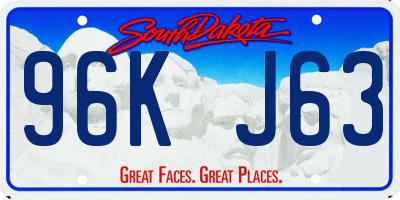 SD license plate 96KJ63