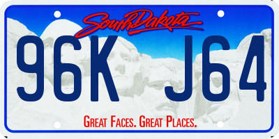 SD license plate 96KJ64