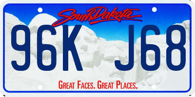 SD license plate 96KJ68