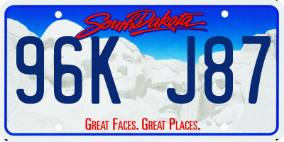 SD license plate 96KJ87