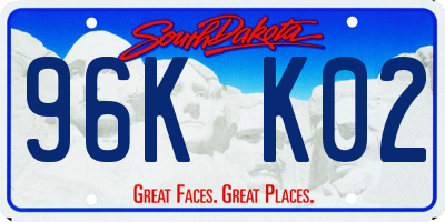 SD license plate 96KK02