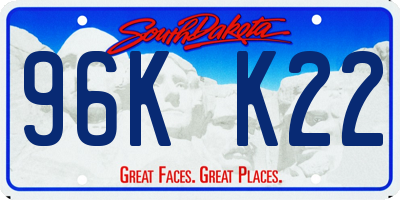 SD license plate 96KK22