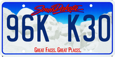 SD license plate 96KK30