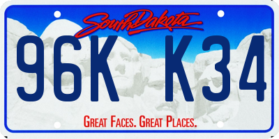 SD license plate 96KK34