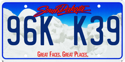 SD license plate 96KK39