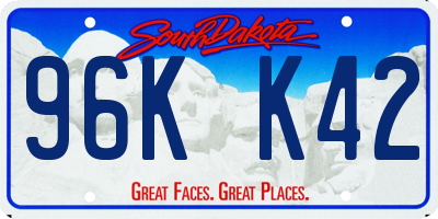 SD license plate 96KK42