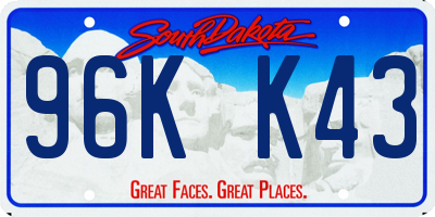 SD license plate 96KK43