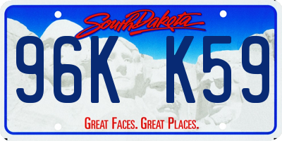 SD license plate 96KK59
