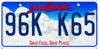 SD license plate 96KK65