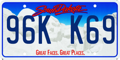 SD license plate 96KK69