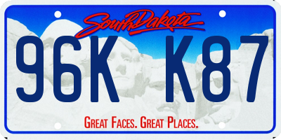 SD license plate 96KK87