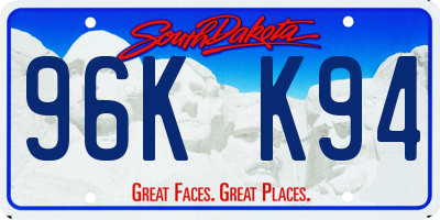 SD license plate 96KK94