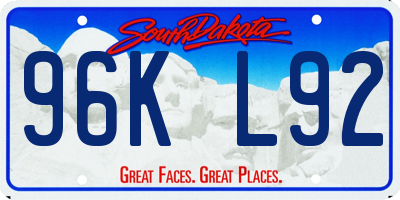 SD license plate 96KL92