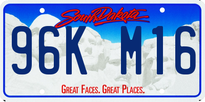 SD license plate 96KM16