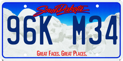 SD license plate 96KM34