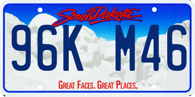 SD license plate 96KM46