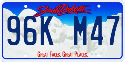 SD license plate 96KM47