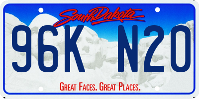 SD license plate 96KN20