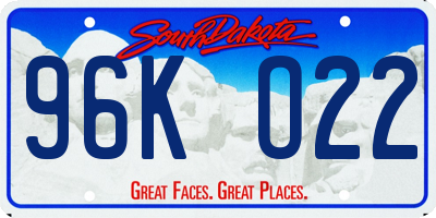 SD license plate 96KO22