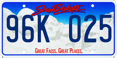 SD license plate 96KO25