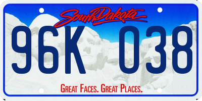 SD license plate 96KO38