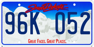 SD license plate 96KO52
