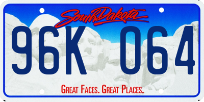 SD license plate 96KO64