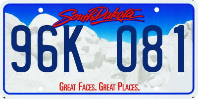 SD license plate 96KO81