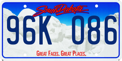 SD license plate 96KO86