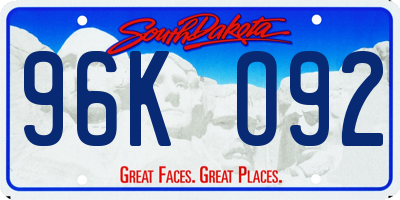 SD license plate 96KO92