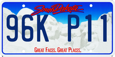 SD license plate 96KP11