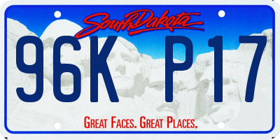 SD license plate 96KP17