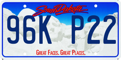SD license plate 96KP22