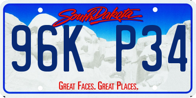 SD license plate 96KP34