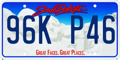SD license plate 96KP46