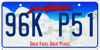 SD license plate 96KP51