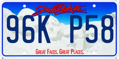 SD license plate 96KP58