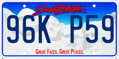 SD license plate 96KP59