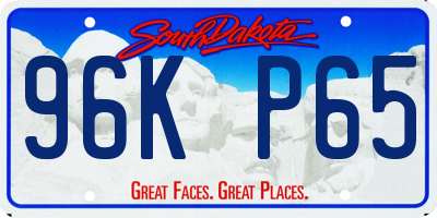 SD license plate 96KP65