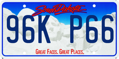 SD license plate 96KP66