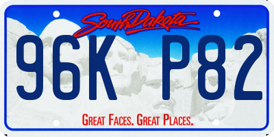 SD license plate 96KP82